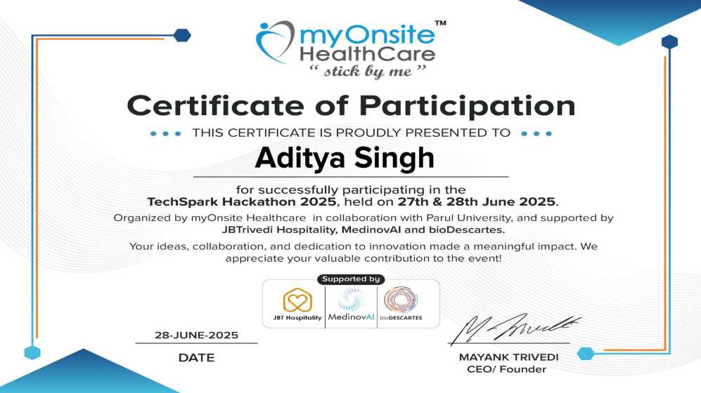 TechSpark Hackathon 2025 (myOnsite)